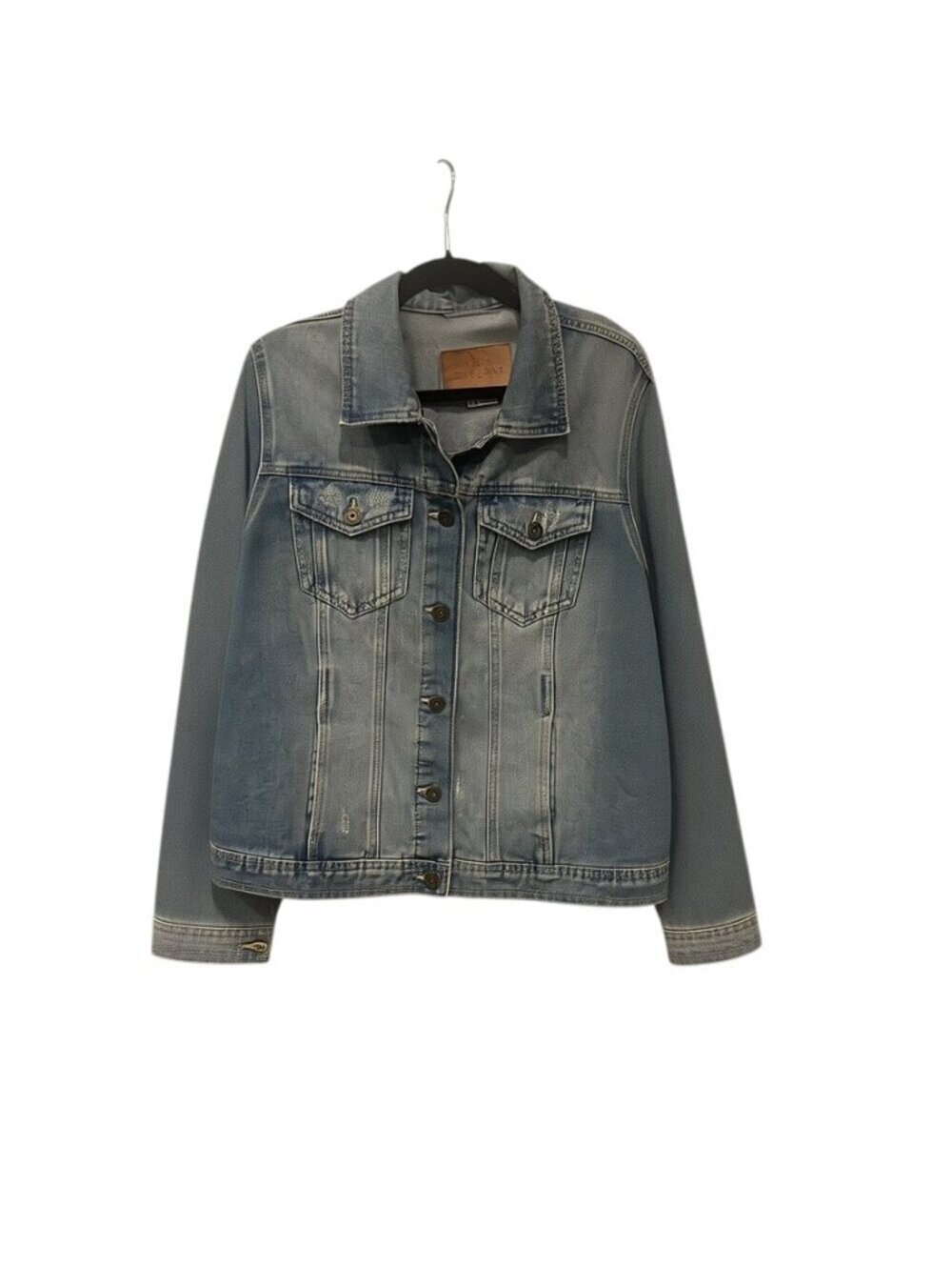 One 5 One 1XL Denim Jacket Light Wash 100% Cotton Plus Size Classic Jean Jacket
